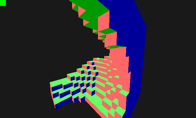 voxel-blob cut out from a giant cube of debuggium