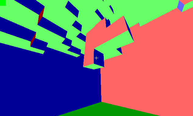voxel-blob from the inside, the view obstructed only by the surface